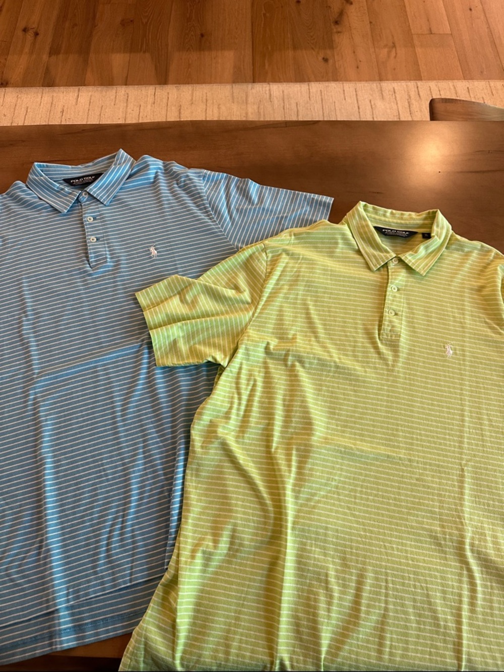 Polo by Ralph Lauren Striped Polo Pair - Light Blue & Lime Green